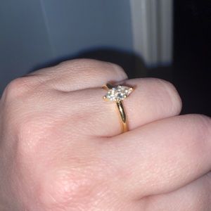 Jewelry - Marquise Moissanite Ring .54 C in 10k Gold Jewelry - Marquise Moissanite Ring .54 C in 10k Gold